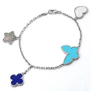 [moco jewelrys]LUCKY SPRING SILVER BRACELET 4 MOTIF