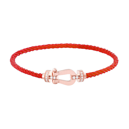[moco jewelrys]FORCE 10 HALF DIAMOND PINK GOLD RED CORDERI LARGE AND MEDIUM MODEL
