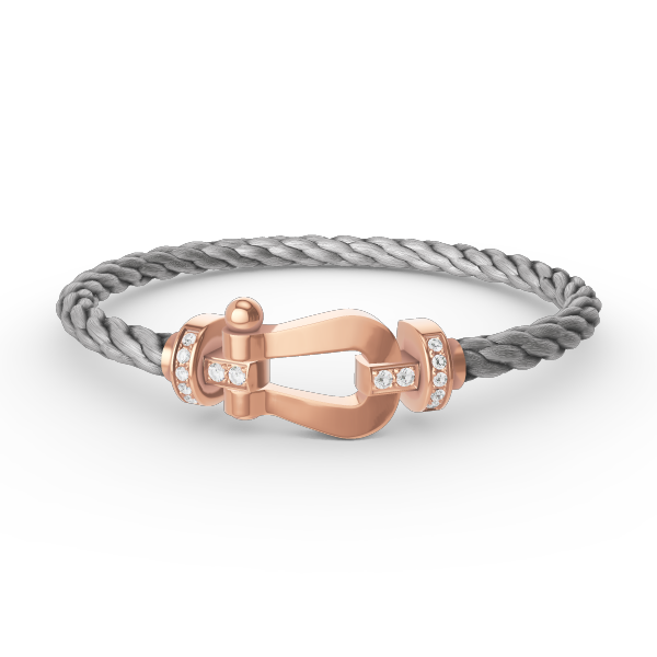 [moco jewelrys]FORCE LARGE HORSESHOE HALF DIAMOND BRACELET ROSE GOLD