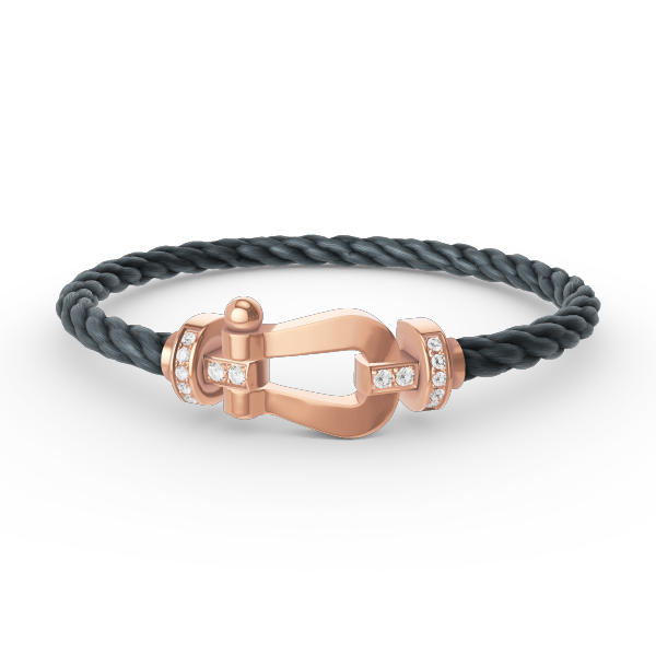 [moco jewelrys]FORCE LARGE HORSESHOE HALF DIAMOND BRACELET ROSE GOLD