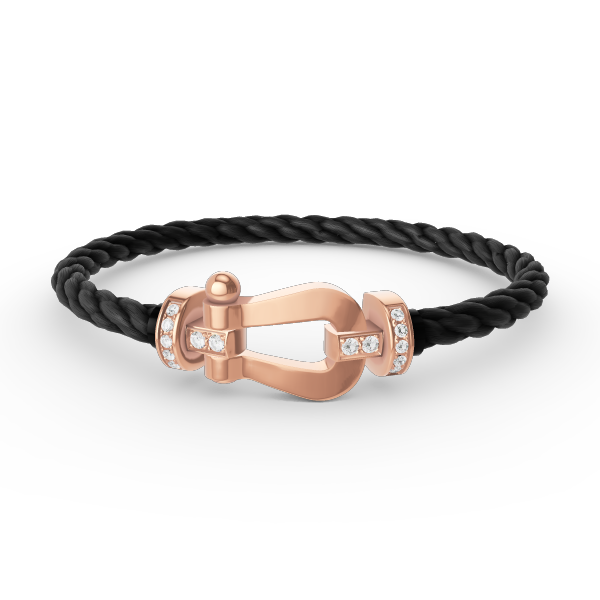 [moco jewelrys]FORCE LARGE HORSESHOE HALF DIAMOND BRACELET ROSE GOLD