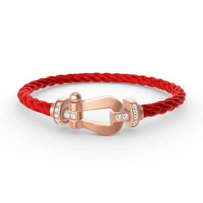 [moco jewelrys]FORCE LARGE HORSESHOE HALF DIAMOND BRACELET ROSE GOLD