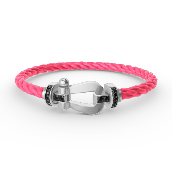 [moco jewelrys]FORCE LARGE HORSESHOE BLACK DIAMOND BRACELET SILVER