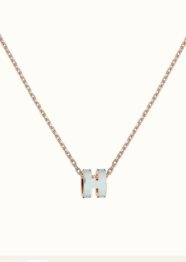 [moco jewelrys]POP H LIGHT BLUE NECKLACE