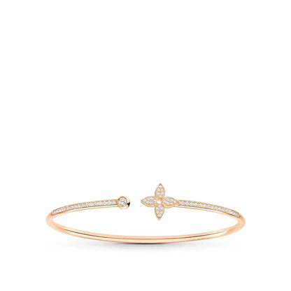 [moco jewelrys]IDYLLE PINK GOLD OPEN BRACELET DIAMOND PAVED