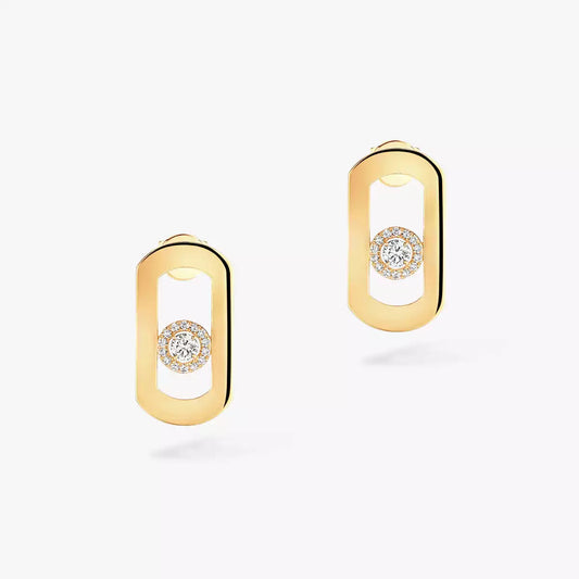 [moco jewelrys ]So Move Diamond Earrings in Yellow Gold