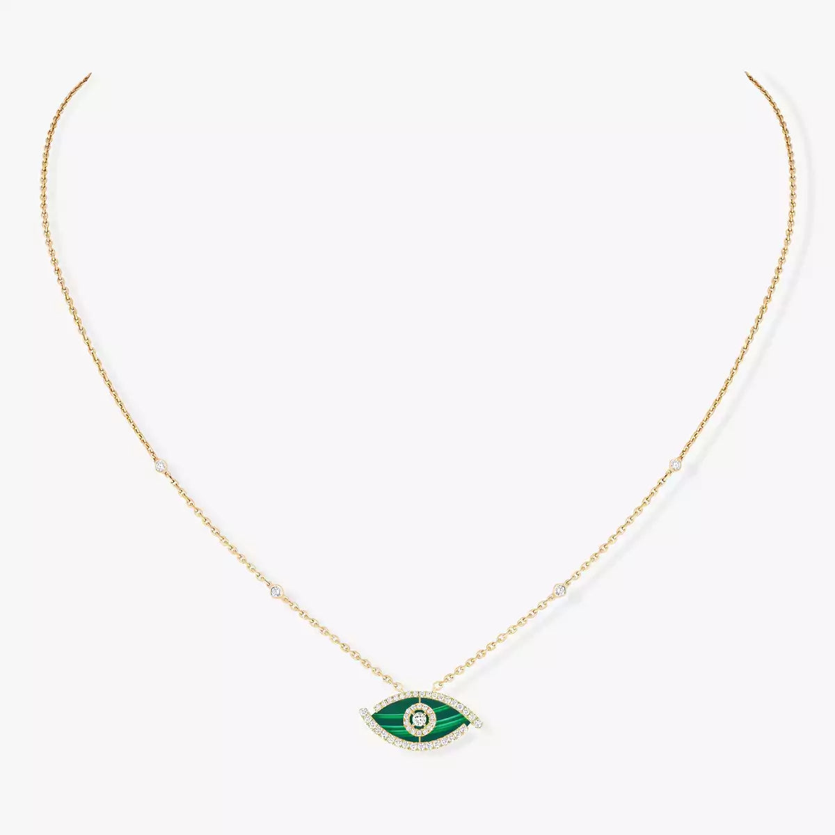 [moco jewelrys]Lucky Eye Diamond Necklace in Rose Gold and Turquoise