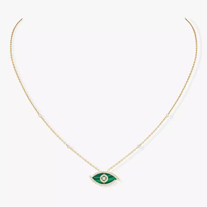 [moco jewelrys]Lucky Eye Diamond Necklace in Rose Gold and Turquoise