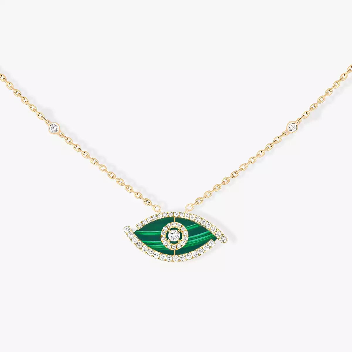 [moco jewelrys]Lucky Eye Diamond Necklace in Rose Gold and Turquoise