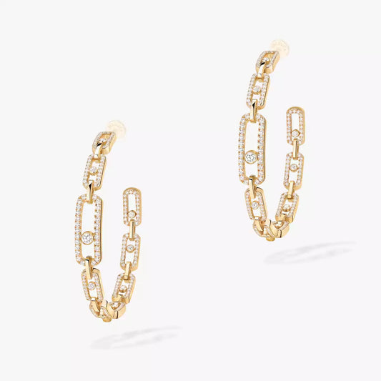 [[moco jewelrys ]Move Link Diamond Hoop Earrings