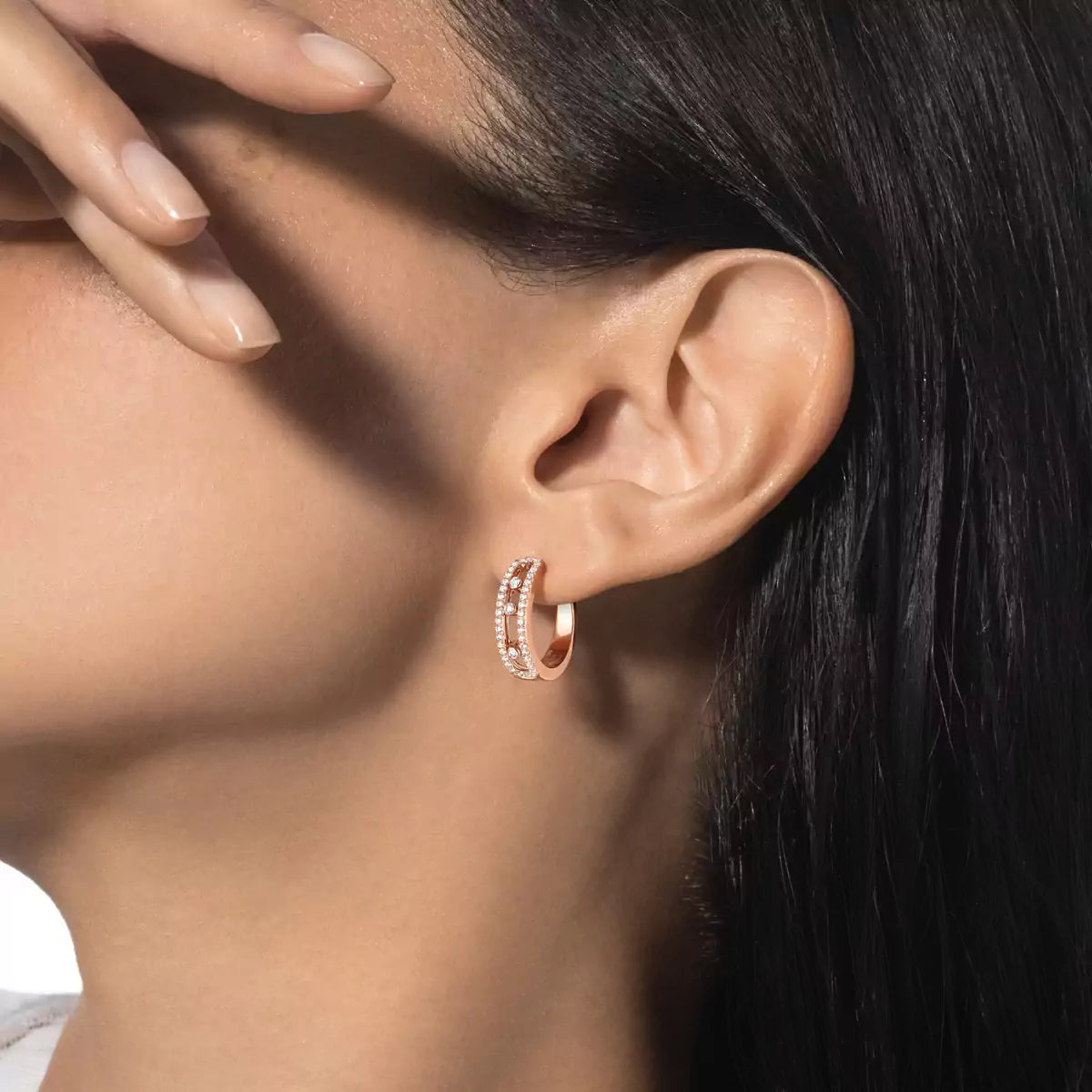 [moco jewelrys ]Diamond Pave_ Hoop Earrings Move
