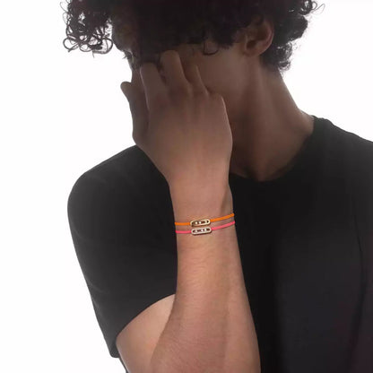 [moco jewelrys ]MK Care(s) pink cord pavé bracelet