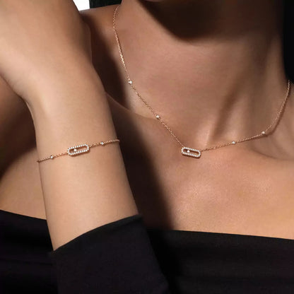 [moco jewelrys ]Diamond Necklace Move Uno