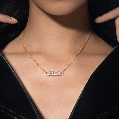 [moco jewelrys ] Move Pave_ Rose Gold Diamond Necklace