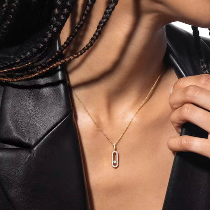 [moco jewelrys ]Move Uno Diamond Necklace in Rose Gold
