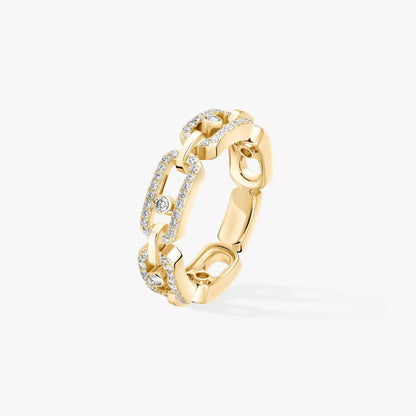 [moco jewelrys ]Move Link Pave_-Set Diamond Ring in Gold