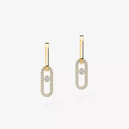 [moco jewelrys ]Move Link Diamond Earrings