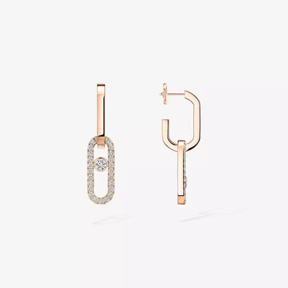 [moco jewelrys ]Move Link Diamond Earrings
