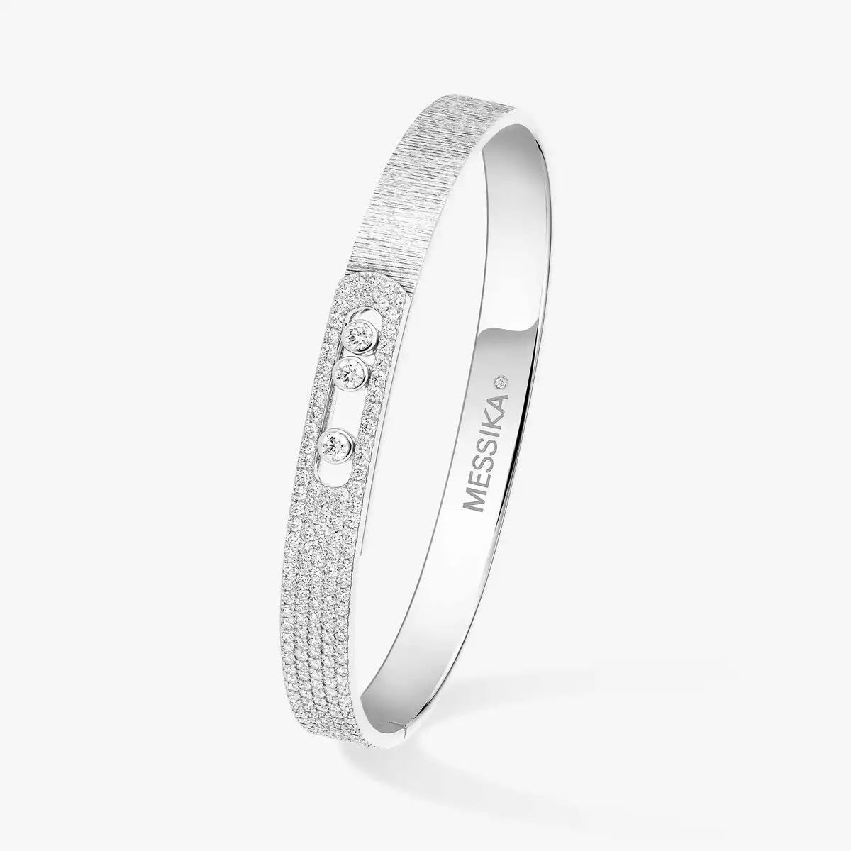 [moco jewelrys ]Move Noa Ciselé half pavé bangle