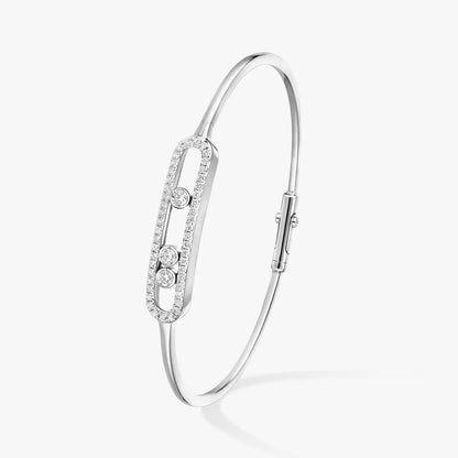 [moco jewelrys ]Move Pavé Diamond Bangle Bracelet M