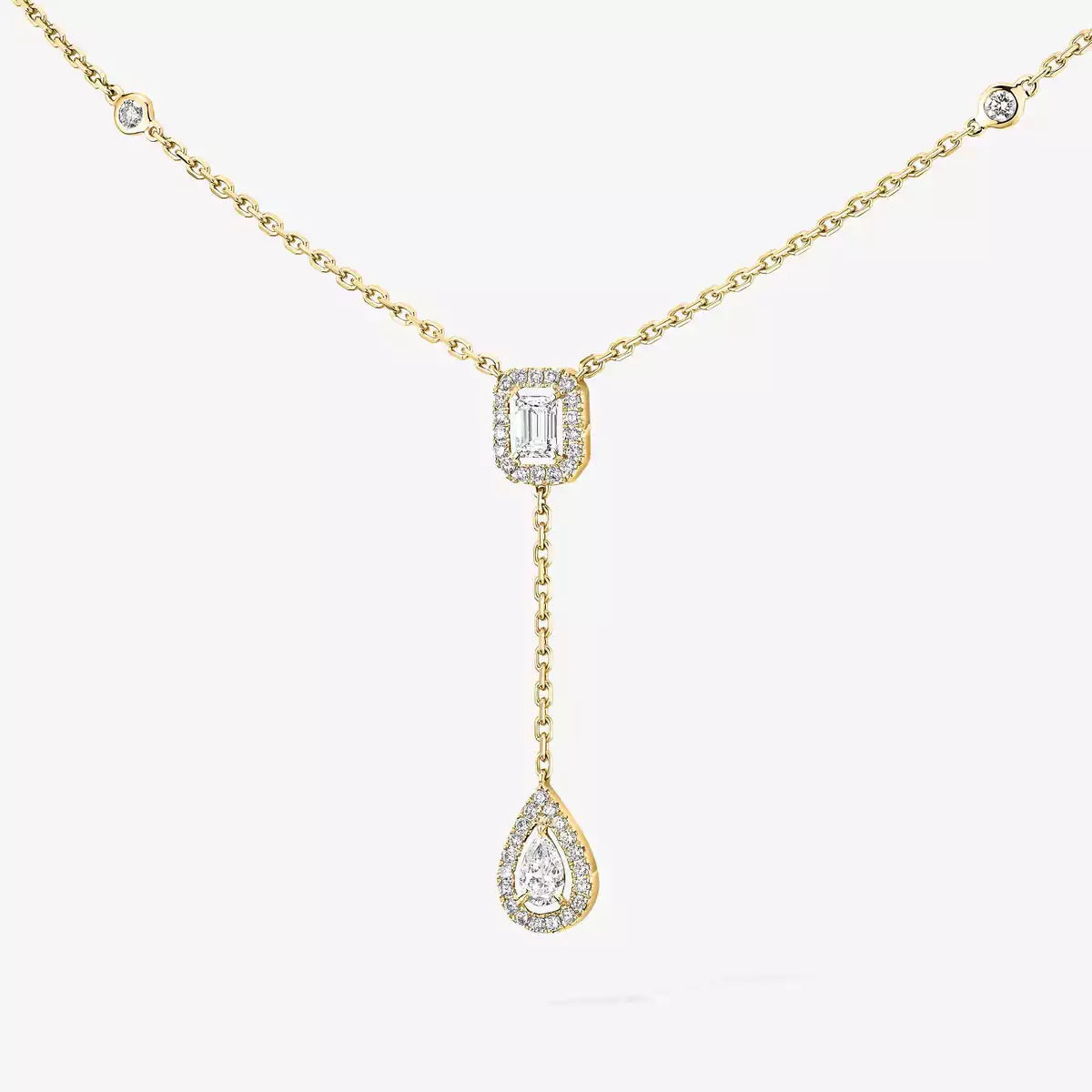 [moco jewelrys ]Gold Diamond Tie Necklace