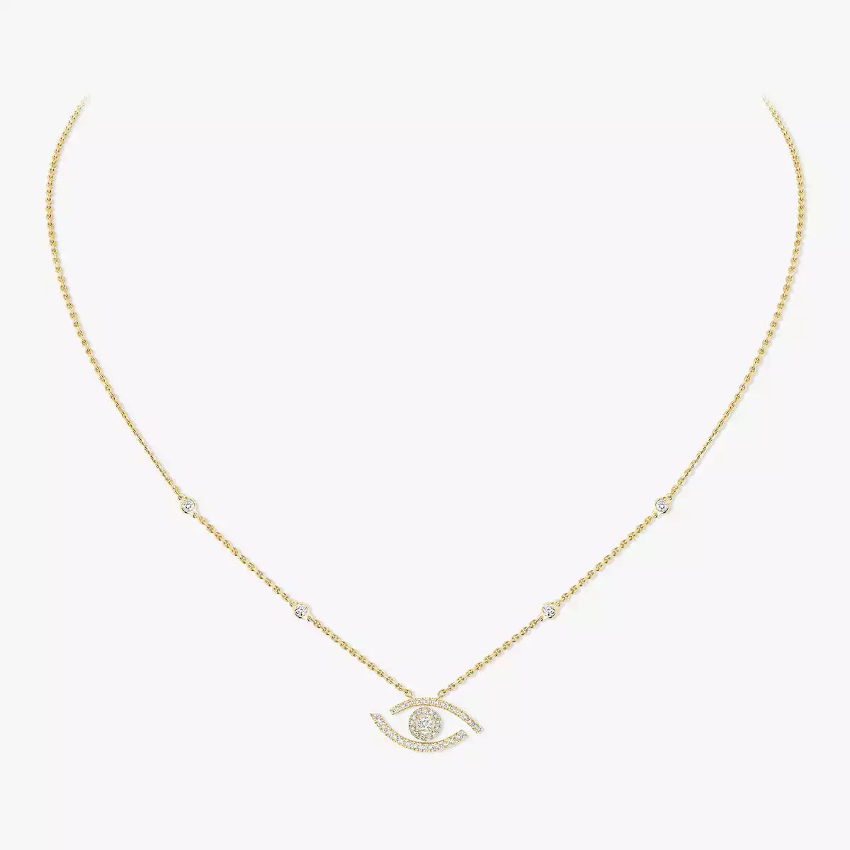 [moco jewelrys]Pave_ Diamond Necklace Lucky Eye