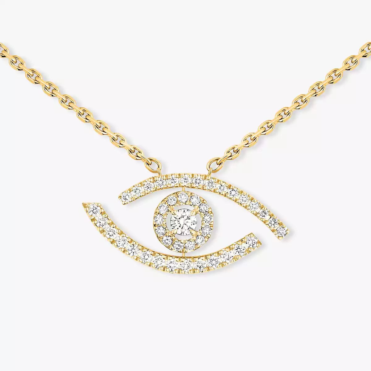 [moco jewelrys]Pave_ Diamond Necklace Lucky Eye