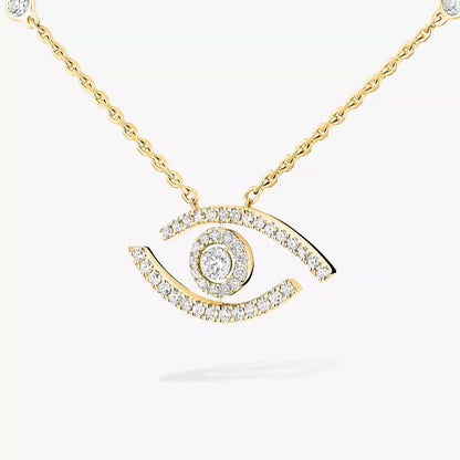 [moco jewelrys]Pave_ Diamond Necklace Lucky Eye