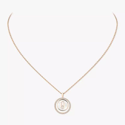 [moco jewelrys]Lucky Move Diamond Necklace in Rose Gold and White Mother-of-Pearl