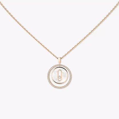 [moco jewelrys]Lucky Move Diamond Necklace in Rose Gold and White Mother-of-Pearl