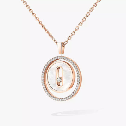 [moco jewelrys]Lucky Move Diamond Necklace in Rose Gold and White Mother-of-Pearl