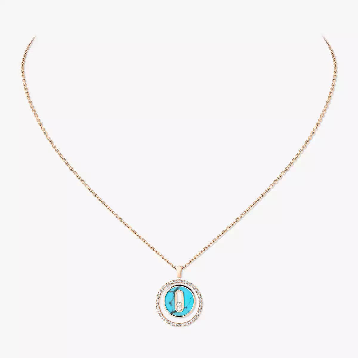 [moco jewelrys]Lucky Move Diamond Necklace in Rose Gold and White Mother-of-Pearl