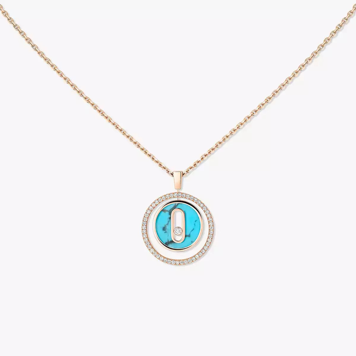 [moco jewelrys]Lucky Move Diamond Necklace in Rose Gold and White Mother-of-Pearl