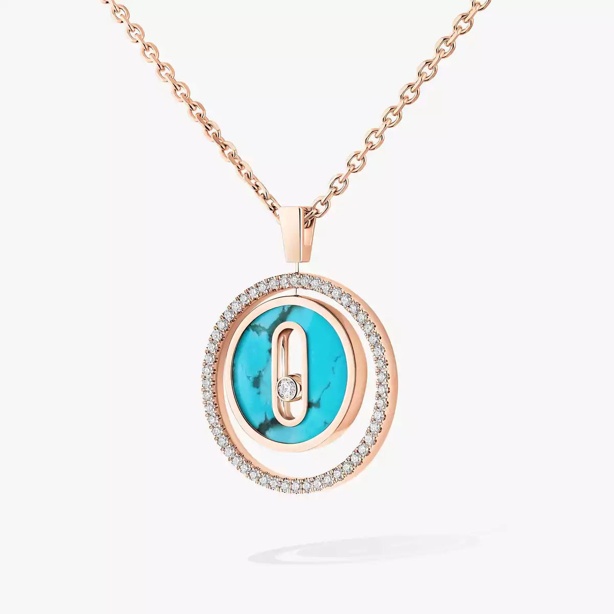[moco jewelrys]Lucky Move Diamond Necklace in Rose Gold and White Mother-of-Pearl