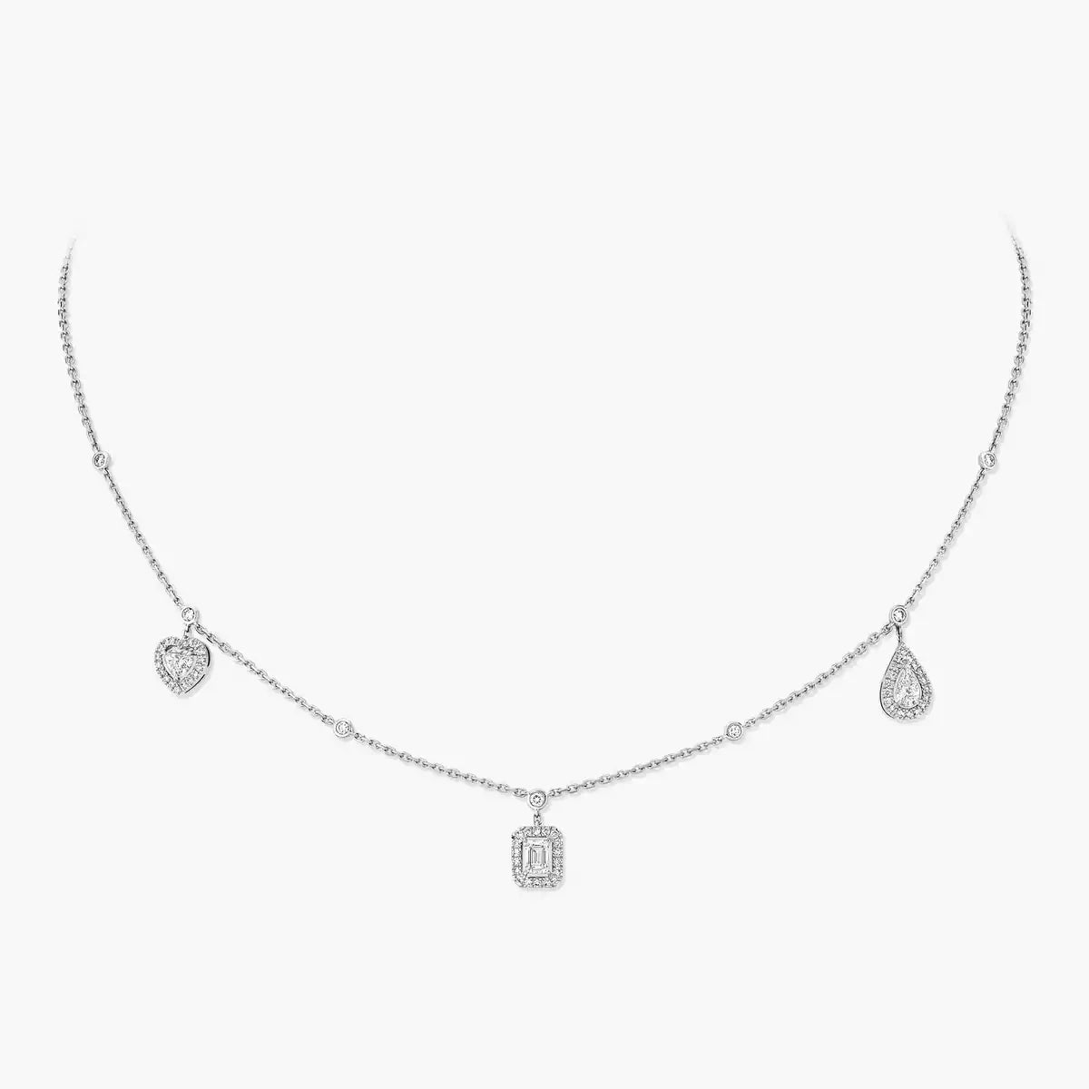 [moco jewelrys ]My Twin Diamond Necklace in Silver