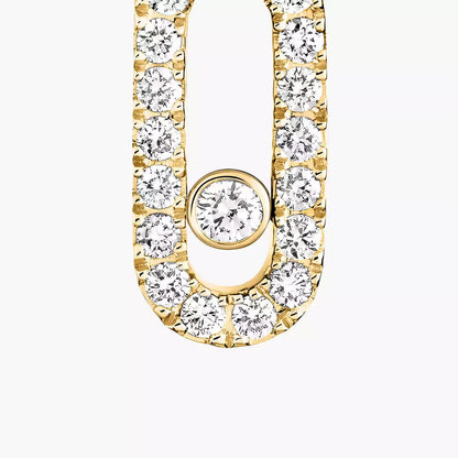 [moco jewelrys ]Move Uno Single Diamond Hoop Earring