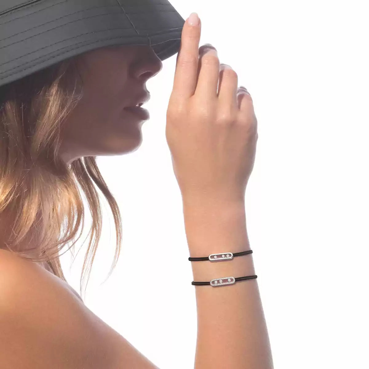 [moco jewelrys ]MK Care(s) pink cord pavé bracelet