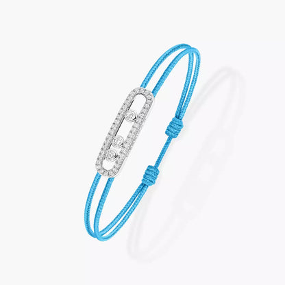 [moco jewelrys ]MK Care(s) pink cord pavé bracelet