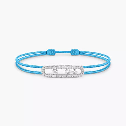 [moco jewelrys ]MK Care(s) pink cord pavé bracelet