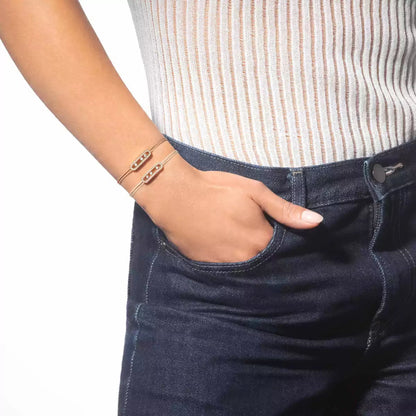 [moco jewelrys ]MK Care(s) pink cord pavé bracelet