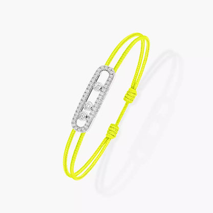 [moco jewelrys ]MK Care(s) pink cord pavé bracelet