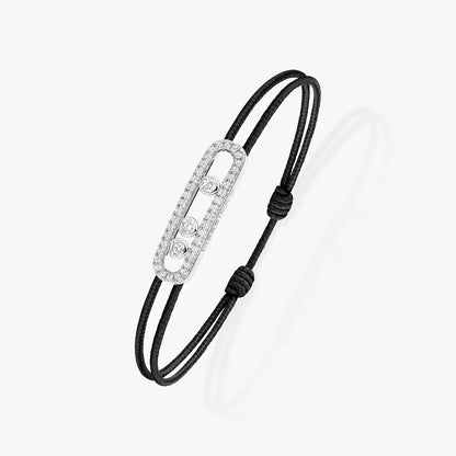 [moco jewelrys ]MK Care(s) pink cord pavé bracelet