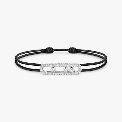 [moco jewelrys ]MK Care(s) pink cord pavé bracelet