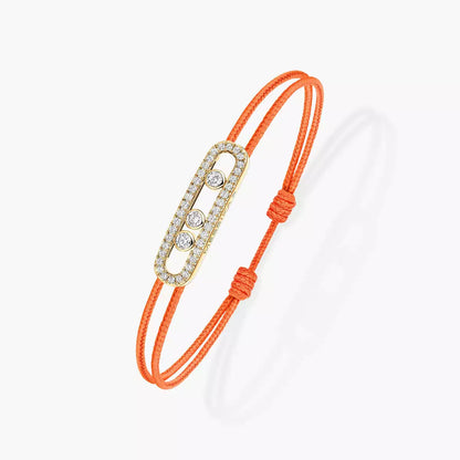 [moco jewelrys ]MK Care(s) pink cord pavé bracelet