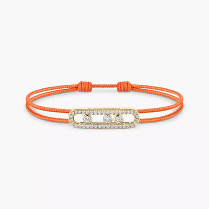 [moco jewelrys ]MK Care(s) pink cord pavé bracelet