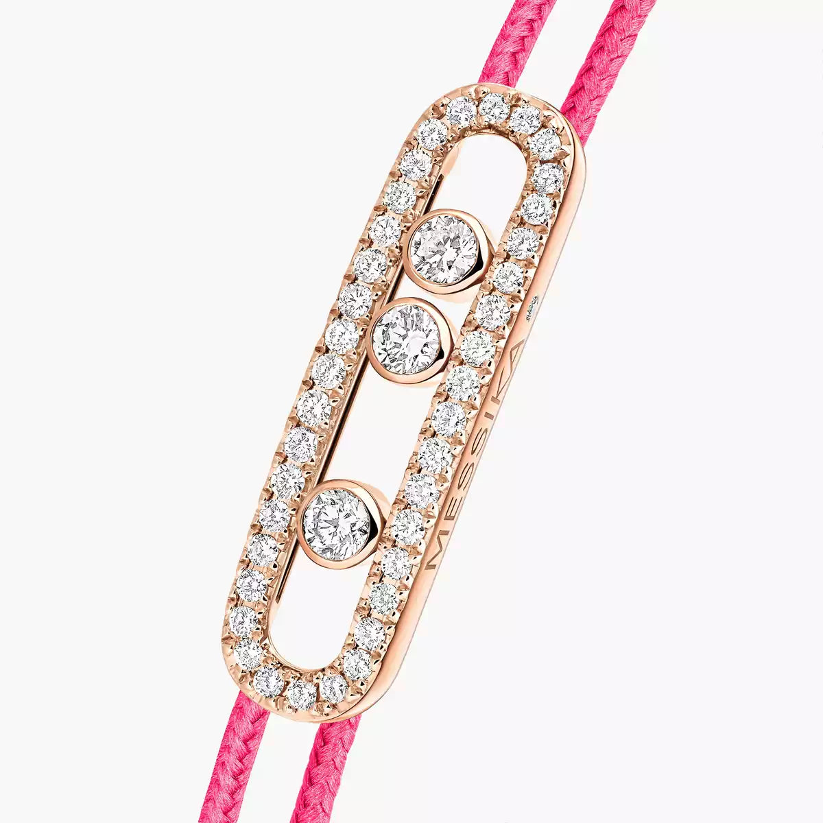 [moco jewelrys ]MK Care(s) pink cord pavé bracelet