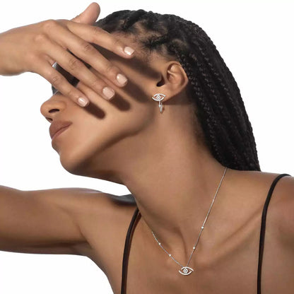 [moco jewelrys]Pave_ Diamond Necklace Lucky Eye