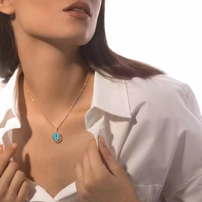[moco jewelrys]Lucky Move Diamond Necklace in Rose Gold and White Mother-of-Pearl