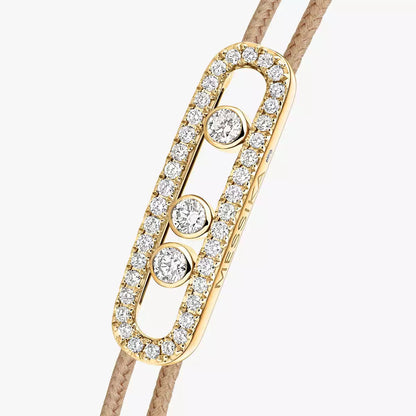 [moco jewelrys ]MK Care(s) pink cord pavé bracelet