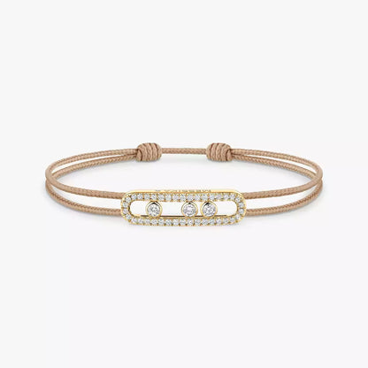 [moco jewelrys ]MK Care(s) pink cord pavé bracelet